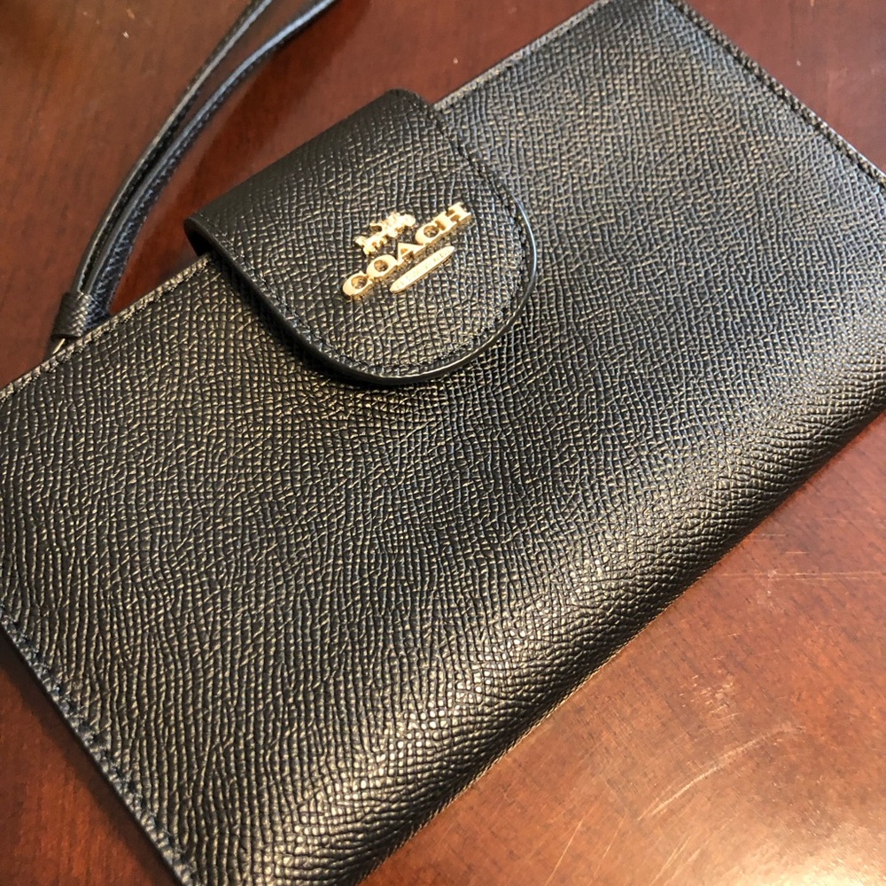 Coach Black Textured Leather Wallet